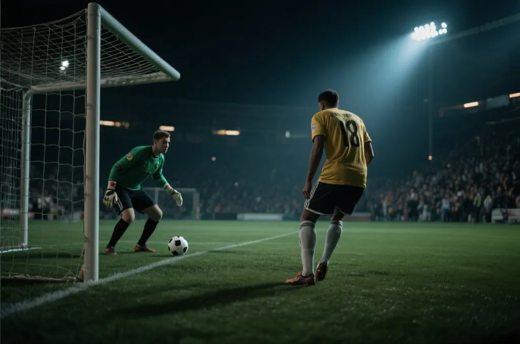 淘汰赛夜晚球场与点球大战氛围